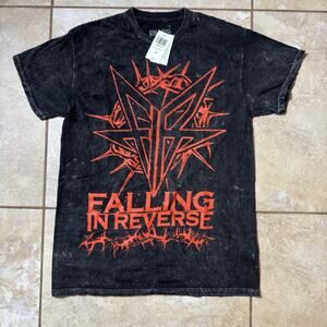 Falling In Reverse Red Thorn Logo Mineral Wash T-Shirt Size SMALL New With Tags